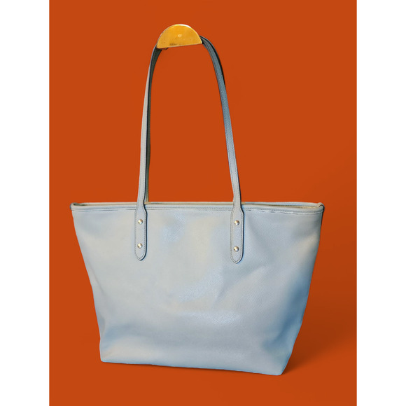 Coach City Zip pale green cross grain leather shoulder bag - Picture 2 of 9